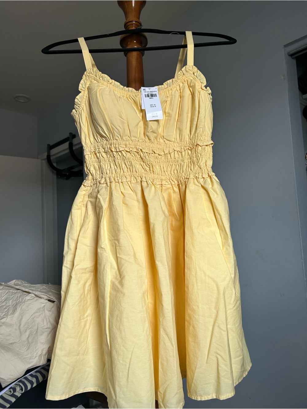 Abercrombie & Fitch Yellow Smocked Mini Dress - Picture 1 of 4